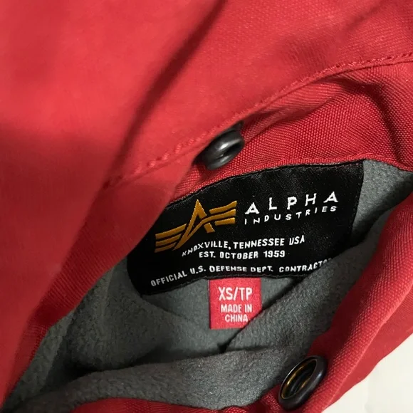 Alpha Industries Red Bomber Jacket NWT